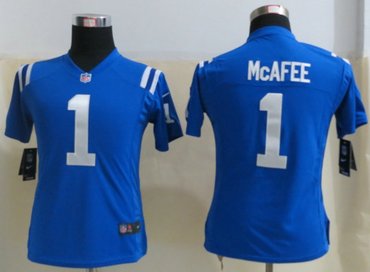 2013 Women NFL NEW Indianapolis Colts 1 Pat Mcafee Blue Elite Jerseys
