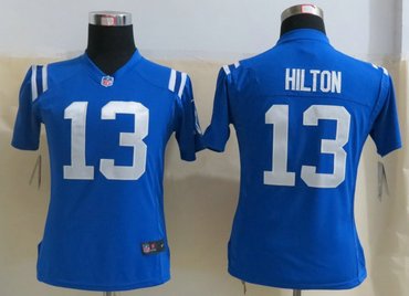2013 Women NFL NEW Indianapolis Colts 13 T.Y.Hilton Blue Elite Jerseys