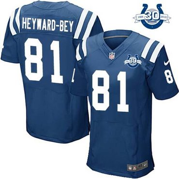 2014 NEW Jerseys Indianapolis Colts 30th anniversary#81 Heyward-bey Blue(Elite)