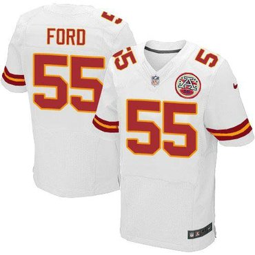 2014 NEW Kansas City Chiefs #55 Dee Ford White NFL Elite Jersey