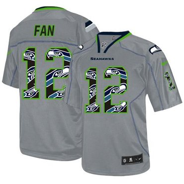 2014 NEW Seattle Seahawks #12 Fan New Lights Out Grey NFL Elite Jersey 2014 NEW Seattle Seahawks #12 Fan New Lights Out Grey NFL Elite Jersey