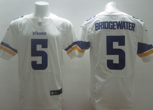 2014 NFL Draft  Minnesota Vikings  #5 Teddy Bridgewater White Elite Jerseys