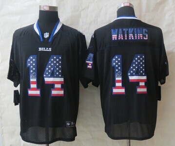 2014 New Buffalo Bills 14 Watkins USA Flag Fashion Black Elite Jerseys 2014 New Buffalo Bills 14 Watkins USA Flag Fashion Black Elite Jerseys