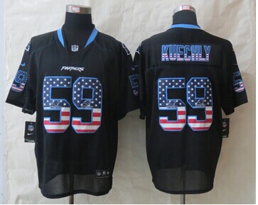 2014 New Carolina Panthers 59 Kuechly USA Flag Fashion Black Elite Jerseys