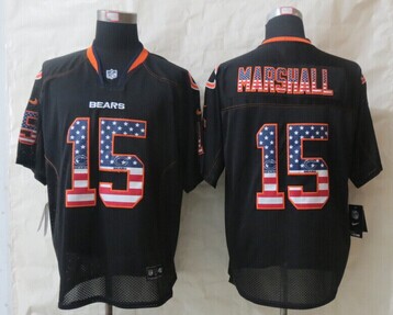 2014 New Chicago Bears 15 Marshall USA Flag Fashion Black Elite Jerseys 2014 New Chicago Bears 15 Marshall USA Flag Fashion Black Elite Jerseys