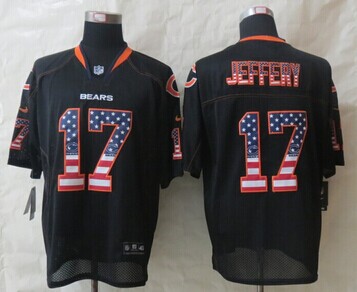 2014 New Chicago Bears 17 Jeffery USA Flag Fashion Black Elite Jerseys 2014 New Chicago Bears 17 Jeffery USA Flag Fashion Black Elite Jerseys
