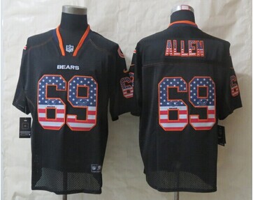 2014 New Chicago Bears 69 Allen USA Flag Fashion Black Elite Jerseys 2014 New Chicago Bears 69 Allen USA Flag Fashion Black Elite Jerseys