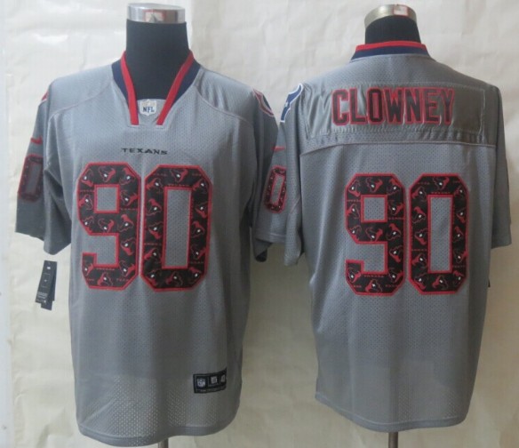 2014 New Nike Houston Texans 90 Clowney Lights Out Grey Elite Jerseys