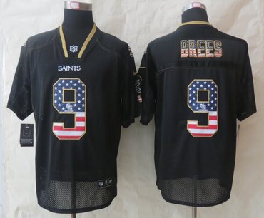 2014 New Nike New Orleans Saints 9 Brees USA Flag Fashion Black Elite Jerseys 2014 New Nike New Orleans Saints 9 Brees USA Flag Fashion Black Elite Jerseys