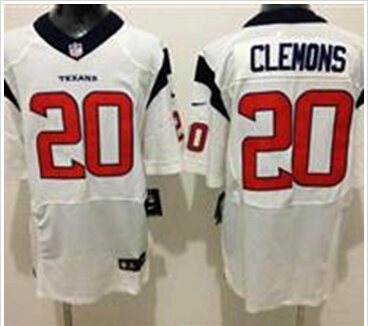 2014 New Texans #20 Chris Clemons White Men's Stitched NFL Elite Jersey
