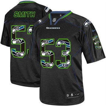 2014 Seattle Seahawks #53 Malcolm Smith New Lights Out Black NFL Elite Jersey 2014 Seattle Seahawks #53 Malcolm Smith New Lights Out Black NFL Elite Jersey