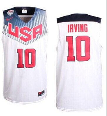 2014 Team USA #10 Kyrie Irving Dark White Stitched NBA Jersey