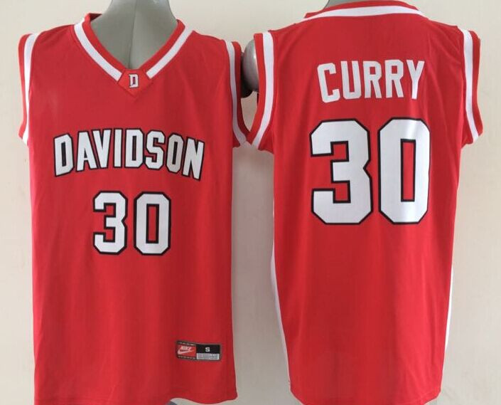 2015 Davidson Wildcats #30 Stephen Curry Red Basketball Stitched NCAA Jersey