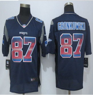 2015 New New England Patriots #87 Rob Gronkowski Pro Line Navy Blue Fashion Strobe Jersey 2015 New New England Patriots #87 Rob Gronkowski Pro Line Navy Blue Fashion Strobe Jersey