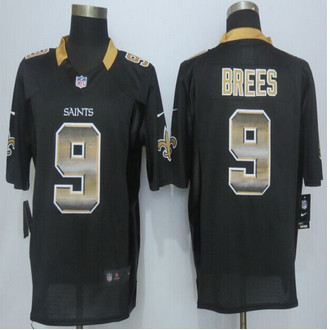 2015 New New Orleans Saints #9 Drew Brees Pro Line Black Fashion Strobe Jersey 2015 New New Orleans Saints #9 Drew Brees Pro Line Black Fashion Strobe Jersey