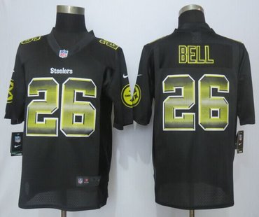 2015 New New Pittsburgh Steelers #26 Bell Black Strobe Limited Jersey