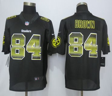 2015 New New Pittsburgh Steelers #84 Brown Black Strobe Limited Jersey