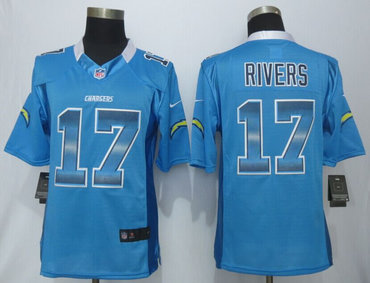 2015 New Nike San Diego Charger #17 Philip Rivers Blue Strobe Limited Jersey