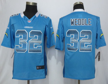 2015 New Nike San Diego Charger #32 Eric Weddle Blue Strobe Limited Jersey