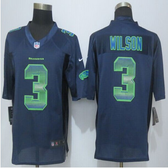 2015 New Seattle Seahawks #3 Russell Wilson Pro Line Navy Blue Fashion Strobe Jersey 2015 New Seattle Seahawks #3 Russell Wilson Pro Line Navy Blue Fashion Strobe Jersey