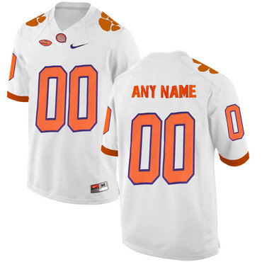 2016 Men's Clemson Tigers Customized College Football Limited Jersey - White 2016 Men's Clemson Tigers Customized College Football Limited Jersey - White