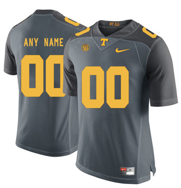 2016 Men's Tennessee Volunteers Customized College Football Limited Jersey - Grey 2016 Men's Tennessee Volunteers Customized College Football Limited Jersey - Grey