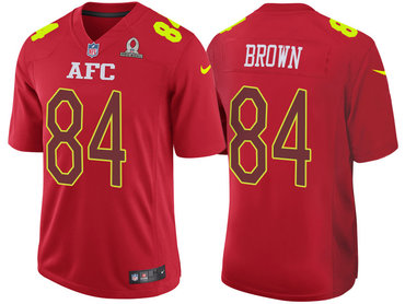 2017 Pro Bowl AFC Pittsburgh Steelers 84 Antonio Brown Red Game Jersey 2017 Pro Bowl AFC Pittsburgh Steelers 84 Antonio Brown Red Game Jersey