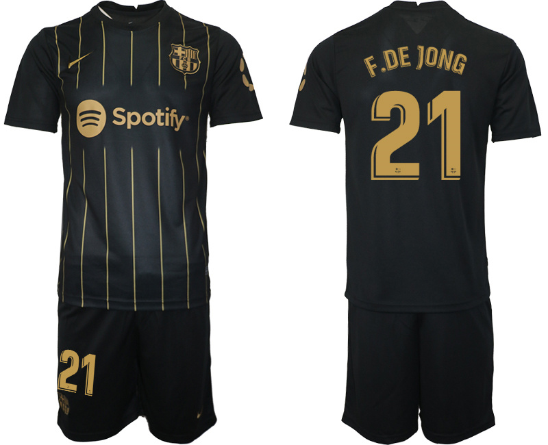 2022-23 Men's Barcelona Black #21 Frenkie De Jong Jersey 2022-23 Men's Barcelona Black #21 Frenkie De Jong Jersey
