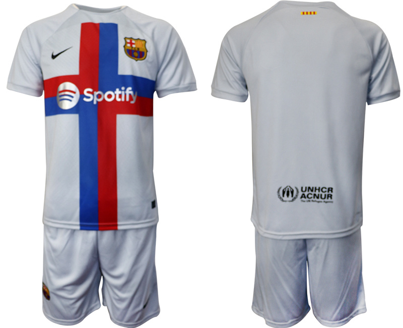 2022-23 Men's Barcelona White Away Blank Jersey 2022-23 Men's Barcelona White Away Blank Jersey