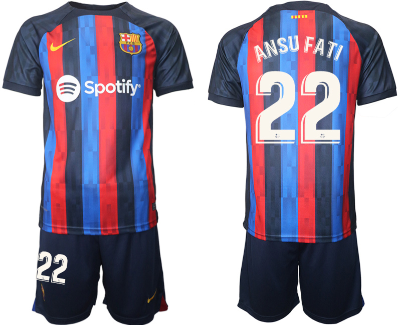 2022-23 Men's Barcelona home #22 Ansu Fati Jersey 2022-23 Men's Barcelona home #22 Ansu Fati Jersey