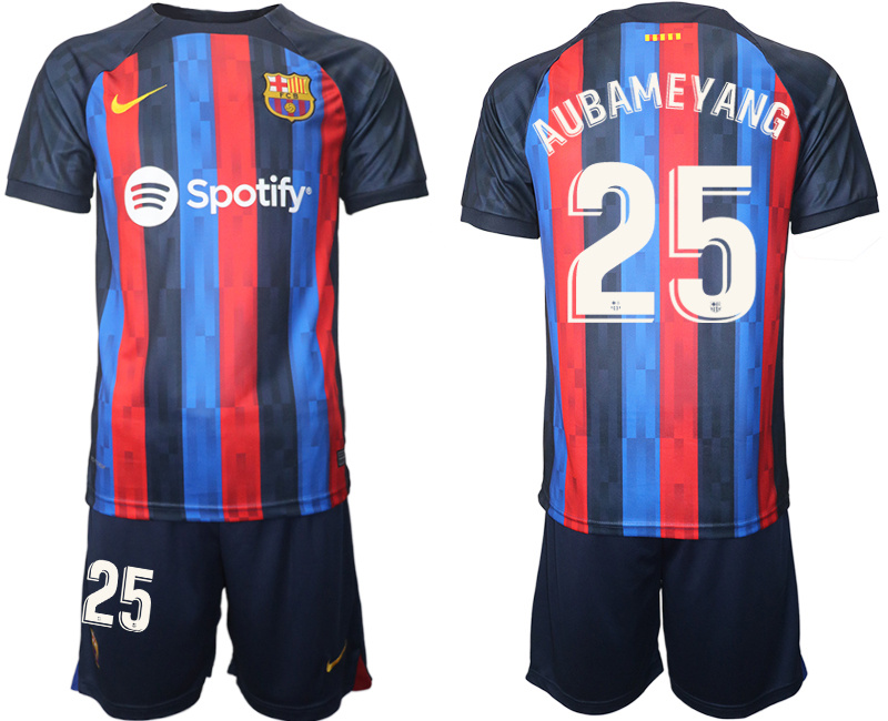 2022-23 Men's Barcelona home #25 Aubameyang Jersey 2022-23 Men's Barcelona home #25 Aubameyang Jersey