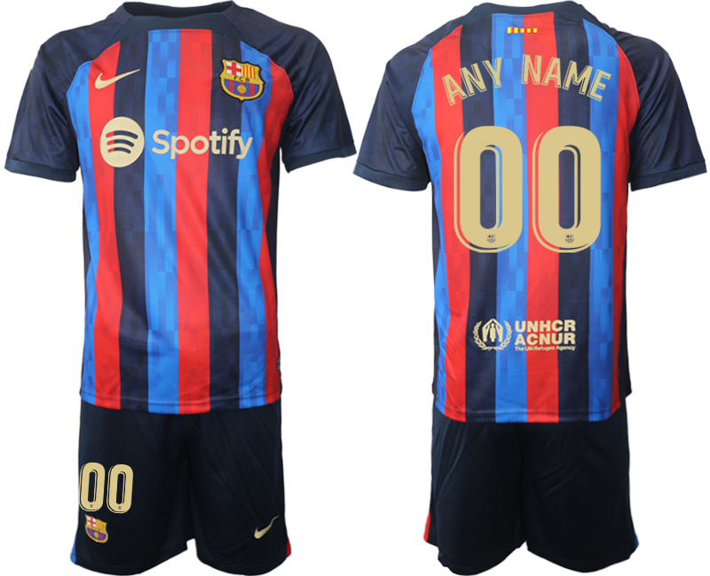 2022 Men's Custom Barcelona Home Jersey Gold Name Number 2022 Men's Custom Barcelona Home Jersey Gold Name Number