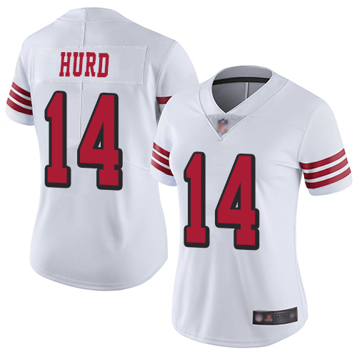 49ers #14 Jalen Hurd White Rush Women's Stitched Football Vapor Untouchable Limited Jersey 49ers #14 Jalen Hurd White Rush Women's Stitched Football Vapor Untouchable Limited Jersey