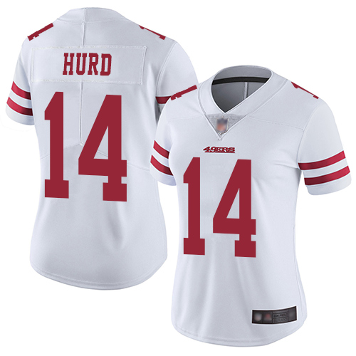 49ers #14 Jalen Hurd White Women's Stitched Football Vapor Untouchable Limited Jersey 49ers #14 Jalen Hurd White Women's Stitched Football Vapor Untouchable Limited Jersey