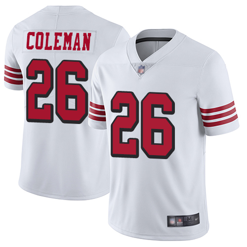 49ers #26 Tevin Coleman White Rush Youth Stitched Football Vapor Untouchable Limited Jersey 49ers #26 Tevin Coleman White Rush Youth Stitched Football Vapor Untouchable Limited Jersey