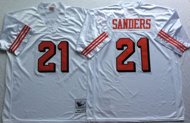 49ers 21 Deion Sanders White 75th Throwback Jersey