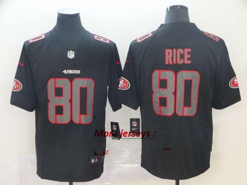 49ers 80 Jerry Rice Black Impact Rush Limited Jersey