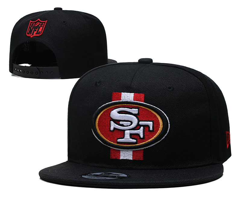 49ers Black Snapback Hat --YD