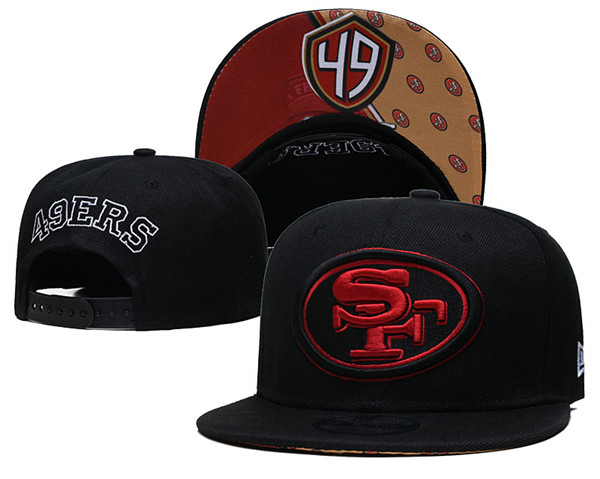 49ers Black Snapback Hat--GS