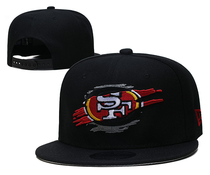 49ers Black Snapback Hat--YD