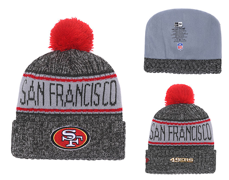 49ers Classic Gray Pom Knit Hat YD