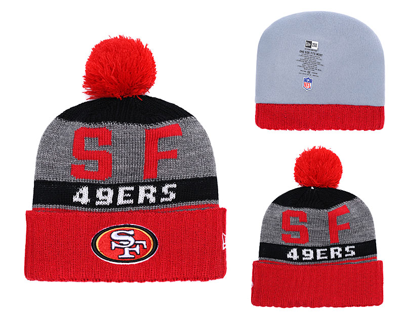 49ers Retro Red Pom Knit Hat YD