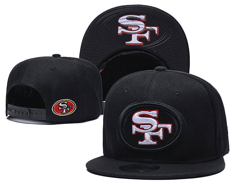 49ers Team Logo Black Adjustable Hat YD