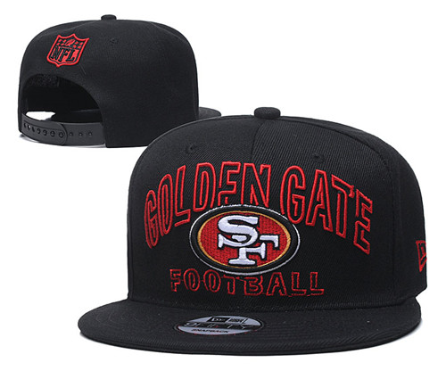 49ers Team Logo Black Adjustable Hat YD