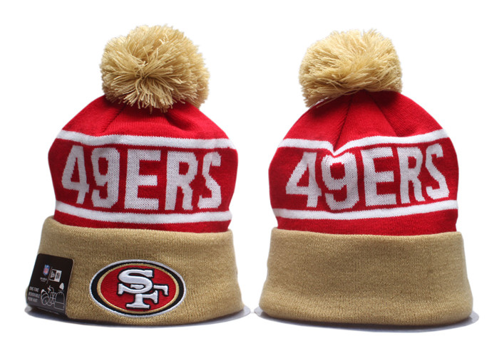 49ers Team Logo Gold Pom Knit Hat YP