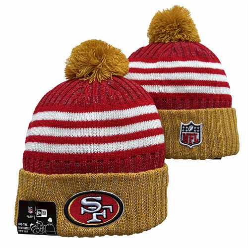 49ers Team Logo Pom Knit Hat YD-3