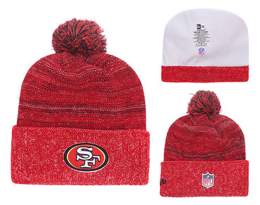 49ers Team Logo Red Knit Hat YD