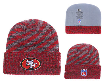 49ers Team Logo Red Stripe Cuffed Knit Hat YD
