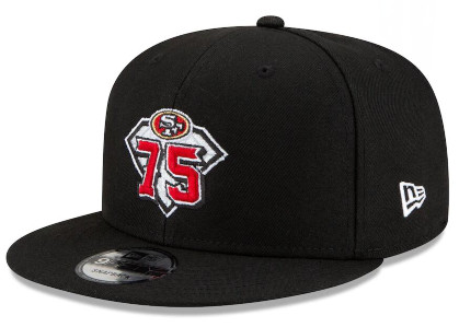 49ers Team Logo Snapback Black Hat -- LH