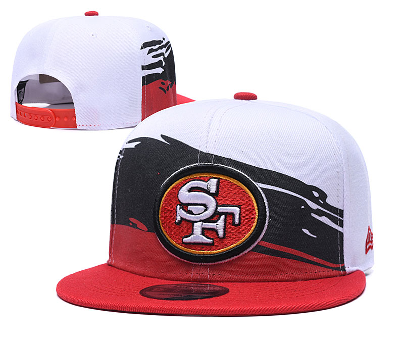 49ers Team Logo White Adjustable Hat GS